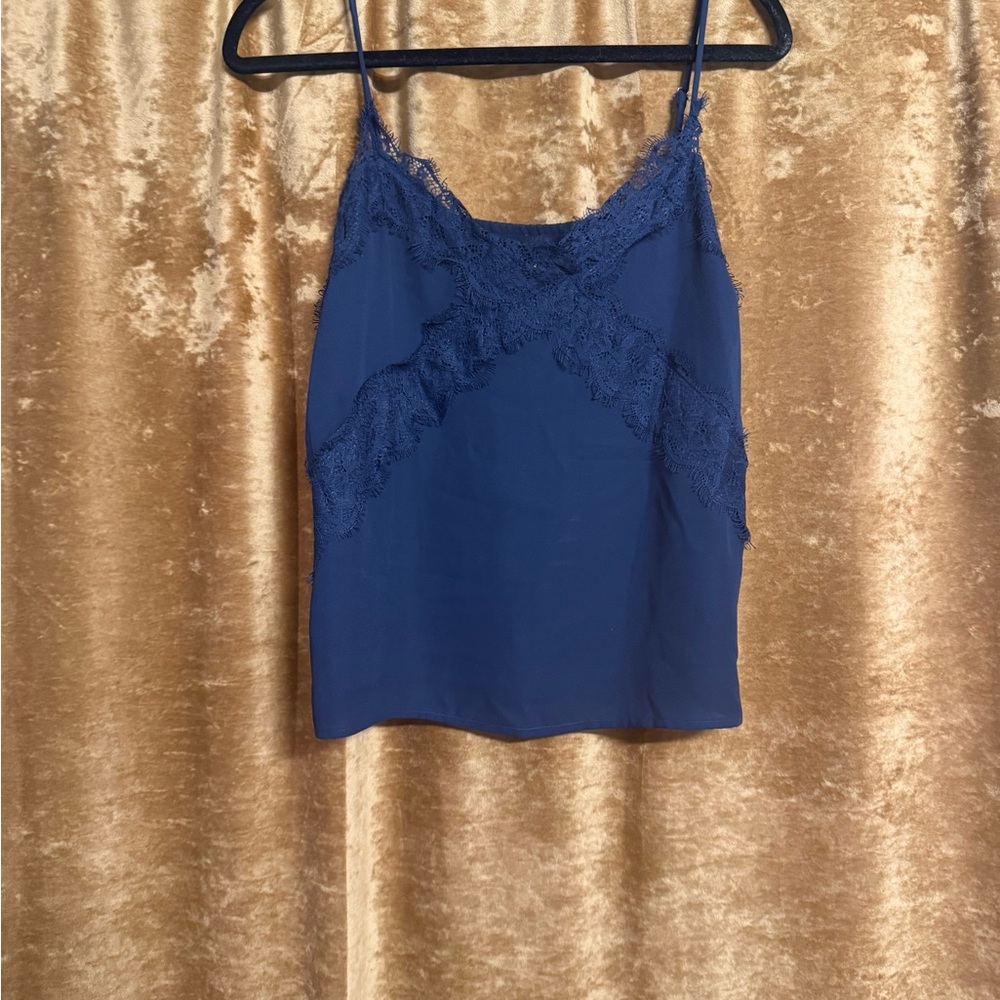 Lush Navy Lace Accent Camisole (small)